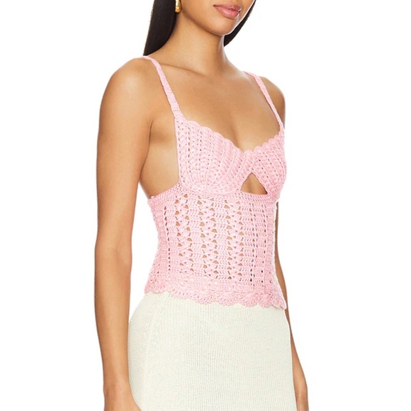 MAJORELLE Pink Crochet Tank Top - Picture 2 of 5